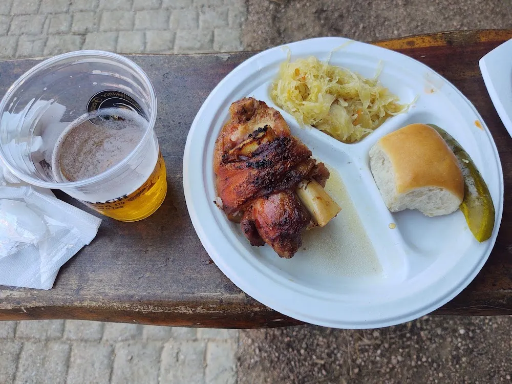 Ham Hock Sauerkraut and Roll with Beer